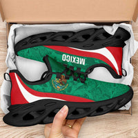Mexico 2026 Football Clunky Sneakers El Tricolor Aztec Calendar Grunge Curve Stylized - Wonder Print Shop