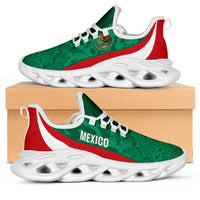 Mexico 2026 Football Clunky Sneakers El Tricolor Aztec Calendar Grunge Curve Stylized - Wonder Print Shop