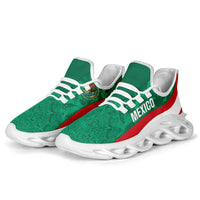 Mexico 2026 Football Clunky Sneakers El Tricolor Aztec Calendar Grunge Curve Stylized - Wonder Print Shop