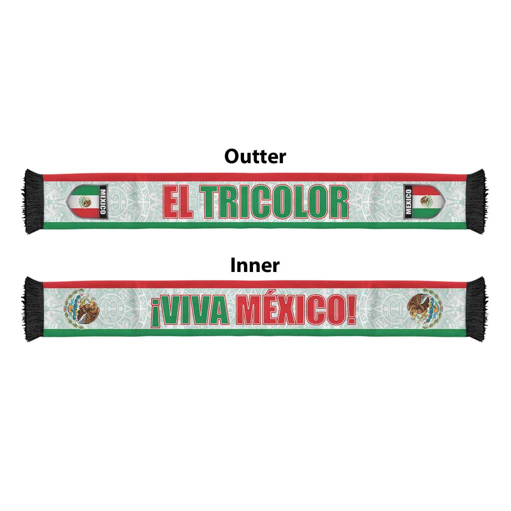 Mexico 2026 Football Soccer Scarf El Tricolor Aztec Viva Mexico