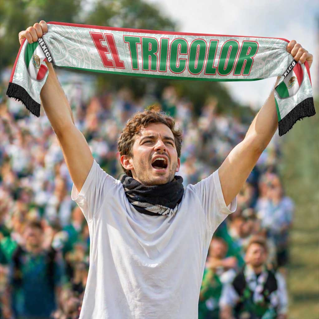 Mexico 2026 Football Soccer Scarf El Tricolor Aztec Viva Mexico