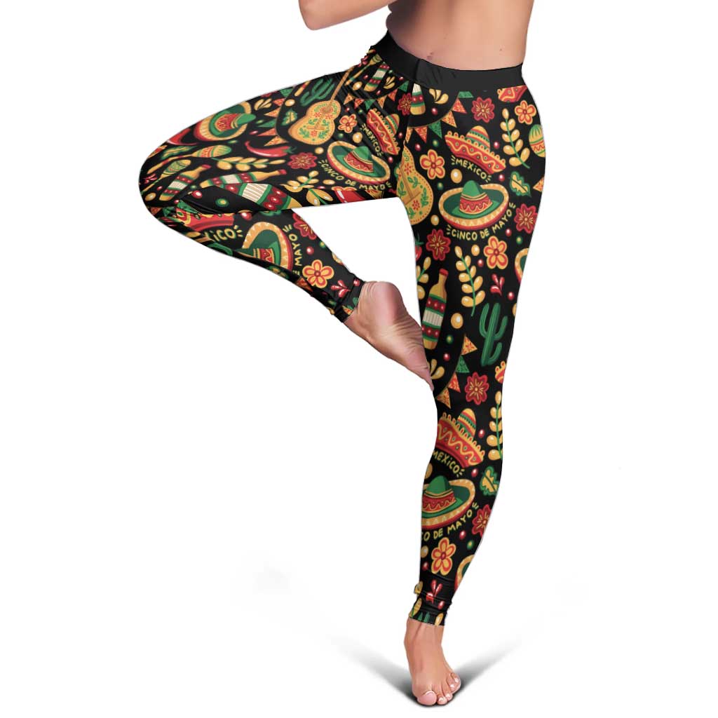 Mexico Cinco de Mayo Leggings Fiesta and then Siesta