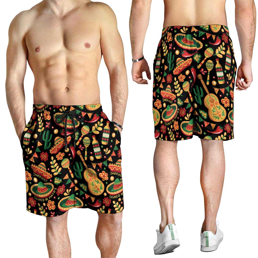 Mexico Cinco de Mayo Shorts for Men Fiesta and then Siesta