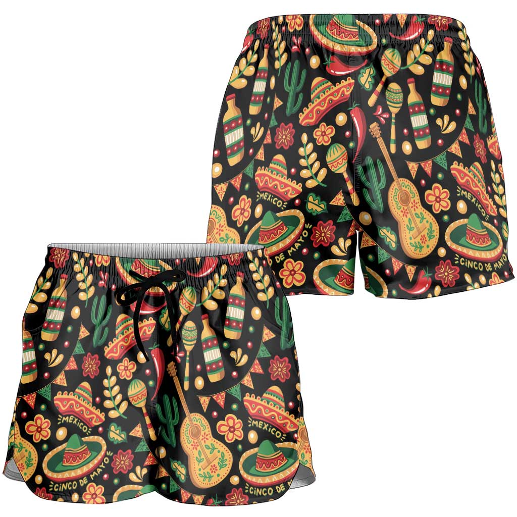 Mexico Cinco de Mayo Shorts for Women Fiesta and then Siesta
