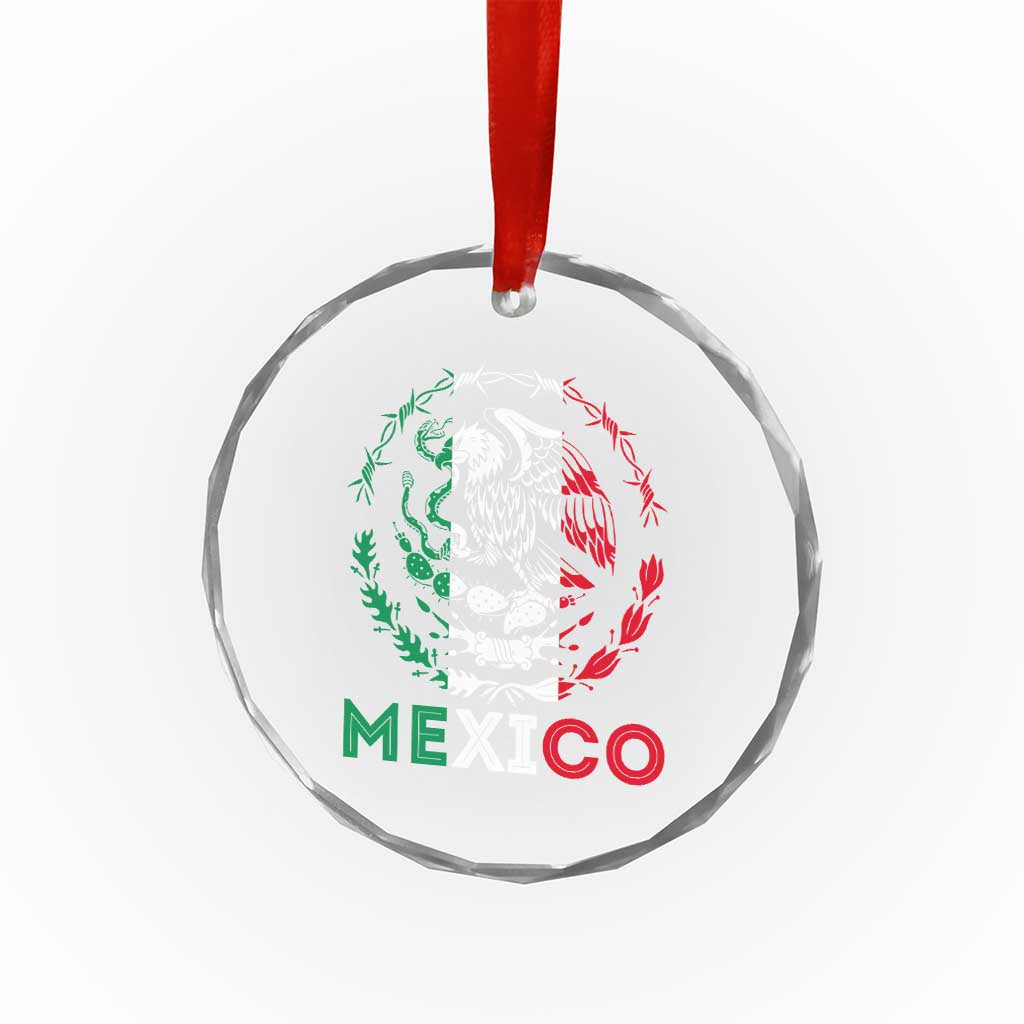 Mexico Coat of Arms Crystal Glass Ornament Eagle Mexican Flag Mexico Heritage Roots - Wonder Print Shop