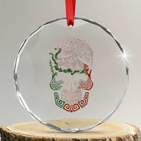 Mexico Coat of Arms Skull Crystal Glass Ornament Eagle Mexican Flag Mexico Heritage Roots - Wonder Print Shop