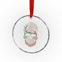 Mexico Coat of Arms Skull Crystal Glass Ornament Eagle Mexican Flag Mexico Heritage Roots - Wonder Print Shop
