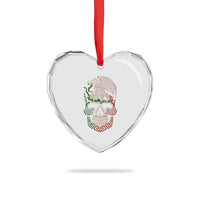 Mexico Coat of Arms Skull Heart Crystal Glass Ornament Eagle Mexican Flag Mexico Heritage Roots - Wonder Print Shop