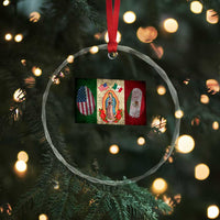 Mexico Flag Crystal Glass Ornament Virgin Mary Mexican American Patriotic Mexican Roots - Wonder Print Shop