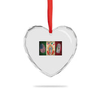 Mexico Flag Heart Crystal Glass Ornament Virgin Mary Mexican American Patriotic Mexican Roots - Wonder Print Shop