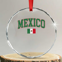 Mexico Flag Vintage Mexican Pride Heritage Crystal Glass Ornament