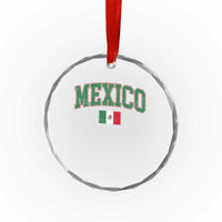 Mexico Flag Vintage Mexican Pride Heritage Crystal Glass Ornament