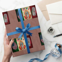 Mexico Flag Wrapping Paper Roll Virgin Mary Mexican American Patriotic Mexican Roots - Wonder Print Shop