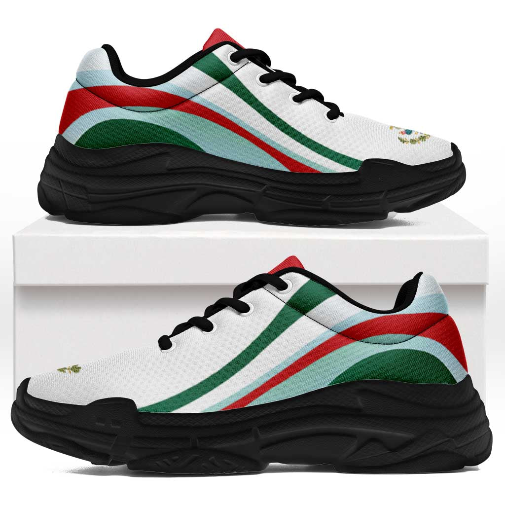 Mexico Football Chunky Sneakers Flag-Inspired Curve Style