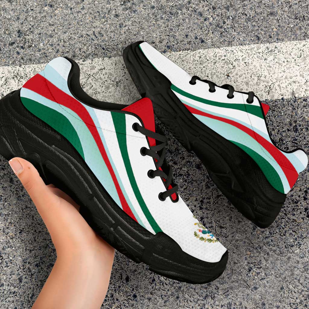 Mexico Football Chunky Sneakers Flag-Inspired Curve Style
