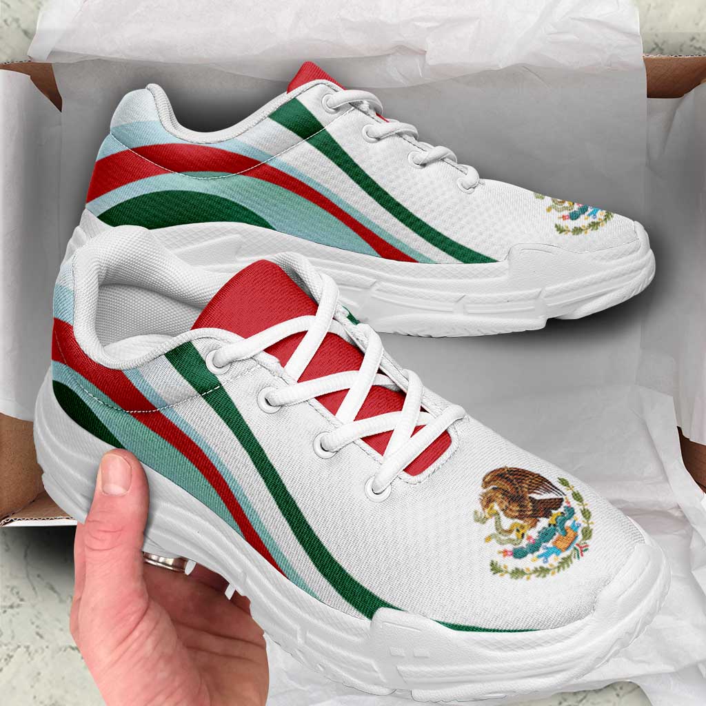 Mexico Football Chunky Sneakers Flag-Inspired Curve Style