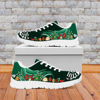 Mexico Football Sneakers Aztec Eagle With Mini Floral Patterns