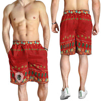Mexico Merry Christmas Shorts for Men Mexican Cultural Emblem Xmas Style - Wonder Print Shop