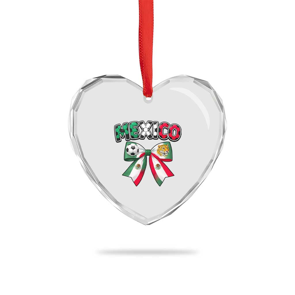 Mexico National Soccer Lover Heart Crystal Glass Ornament Soccer Pride Fan Gift