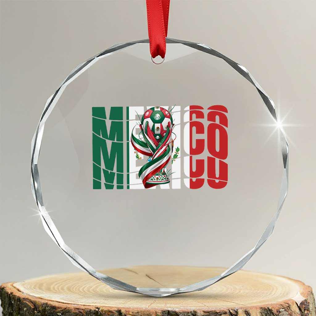 Mexico National Soccer Lover World Crystal Glass Ornament Football Fan Gift