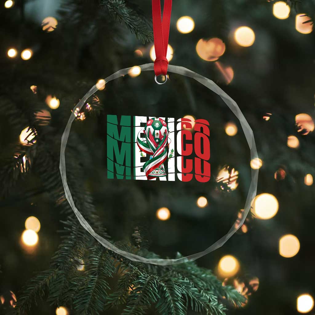 Mexico National Soccer Lover World Crystal Glass Ornament Football Fan Gift