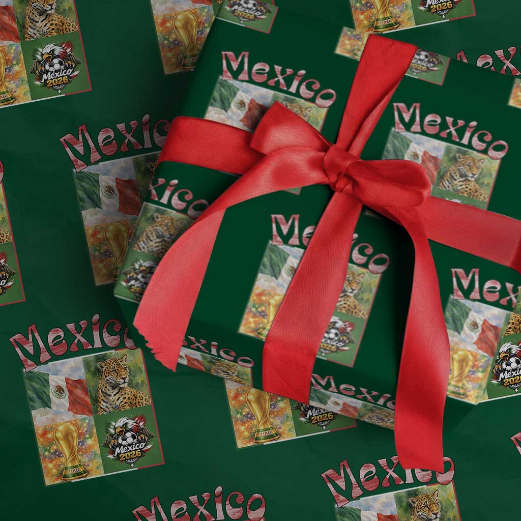 Mexico National Soccer Lover Wrapping Paper Roll Patriotic Mexican Fan Gift