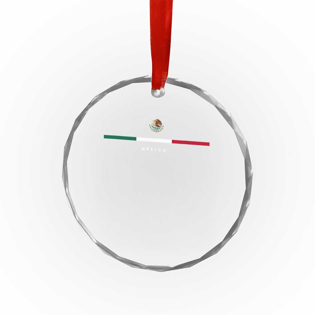 Mexico Pride Crystal Glass Ornament Mexican Flag Independence Day Hispanic Heritage Minimalism - Wonder Print Shop