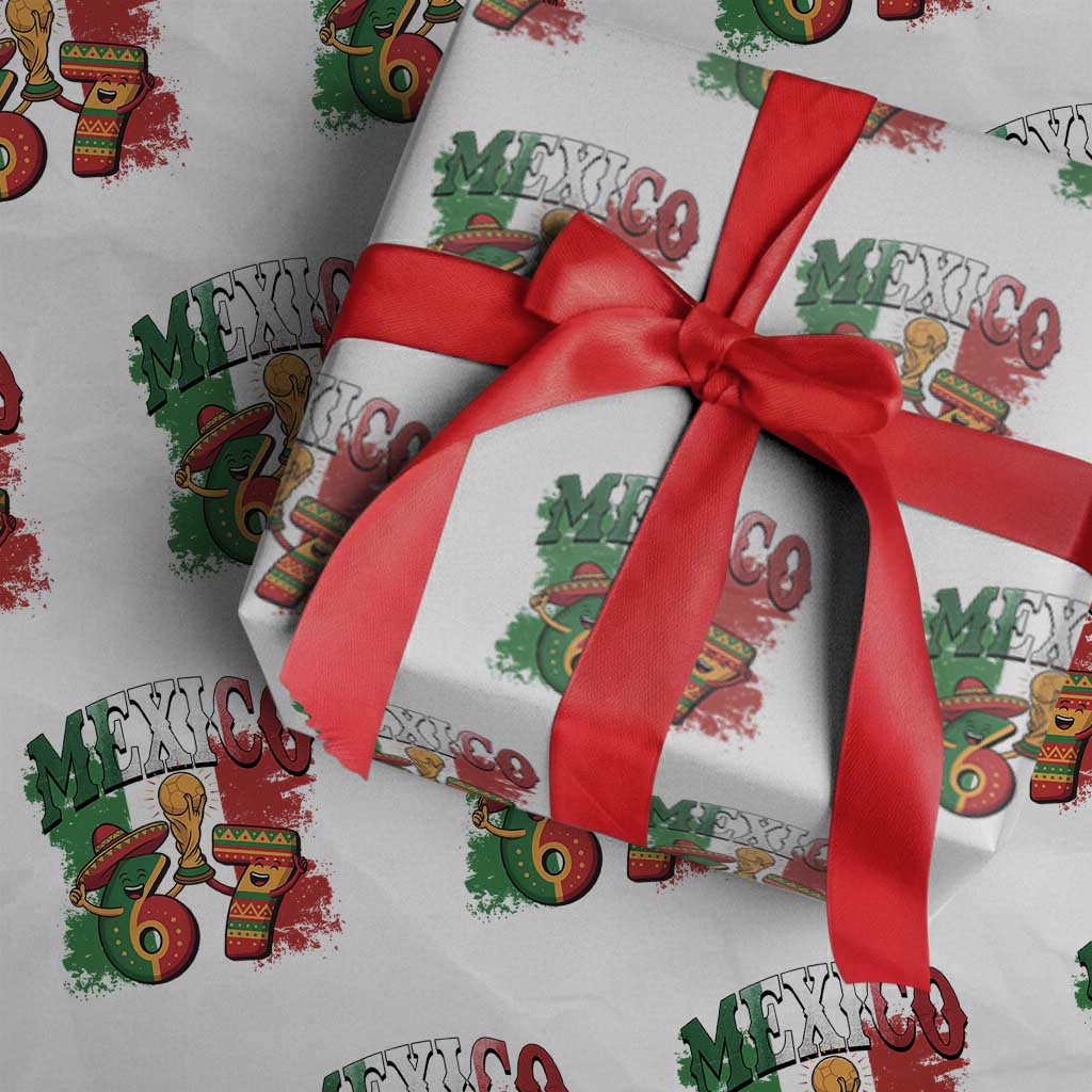 Mexico Soccer Fan Wrapping Paper Roll Funny 67 Viral Gen Alpha Slang Gift