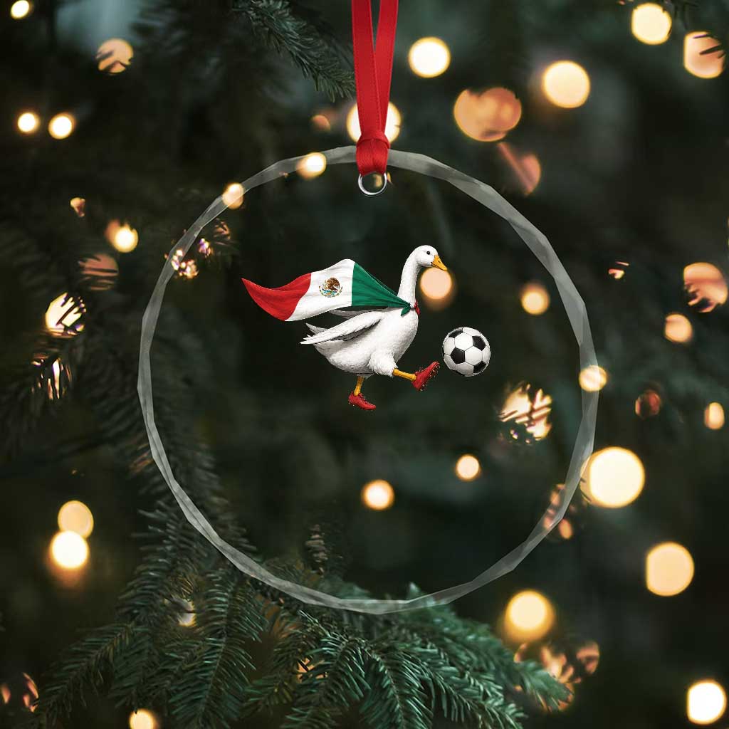 Mexico Soccer Goose Crystal Glass Ornament Mexico Futbol Fan