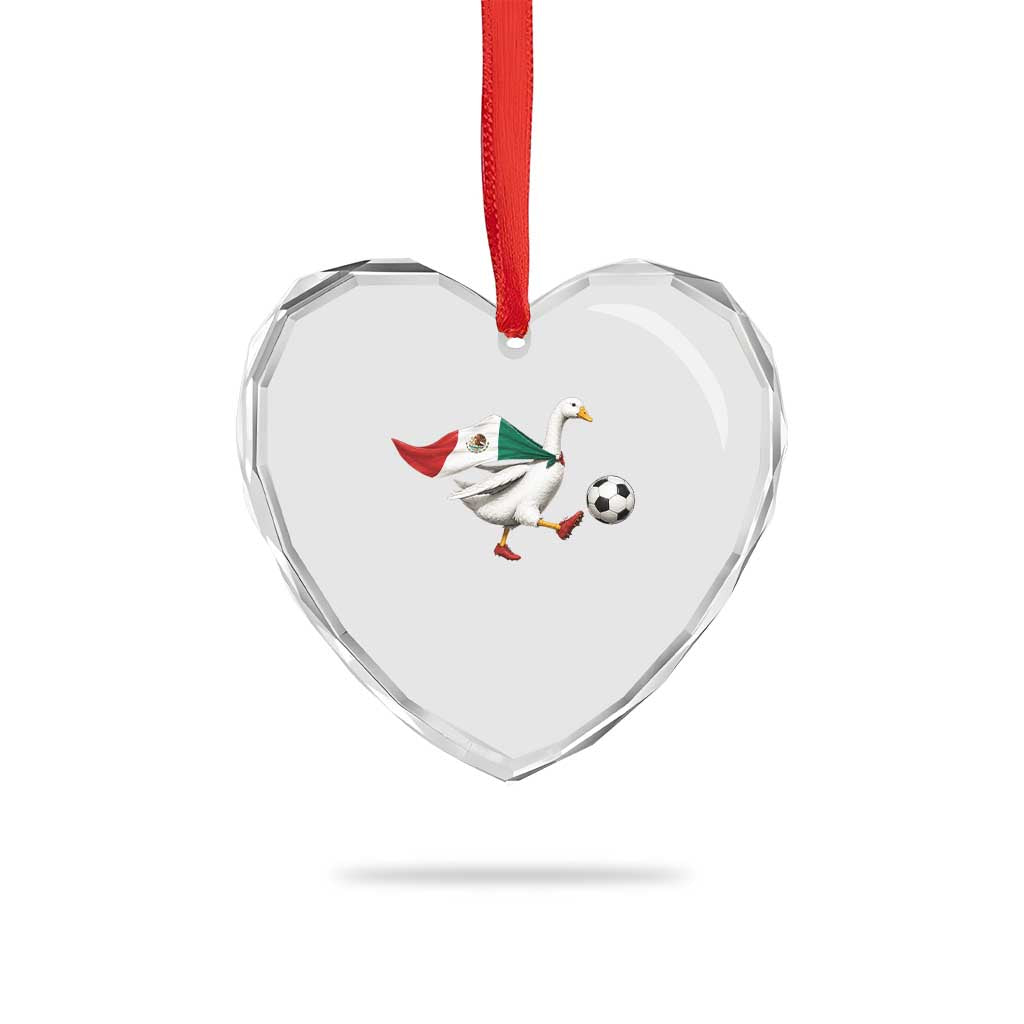 Mexico Soccer Goose Heart Crystal Glass Ornament Mexico Futbol Fan