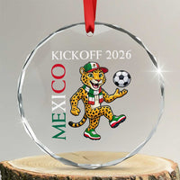 Mexico Soccer Pride Jaguar Kickoff 2026 Crystal Glass Ornament