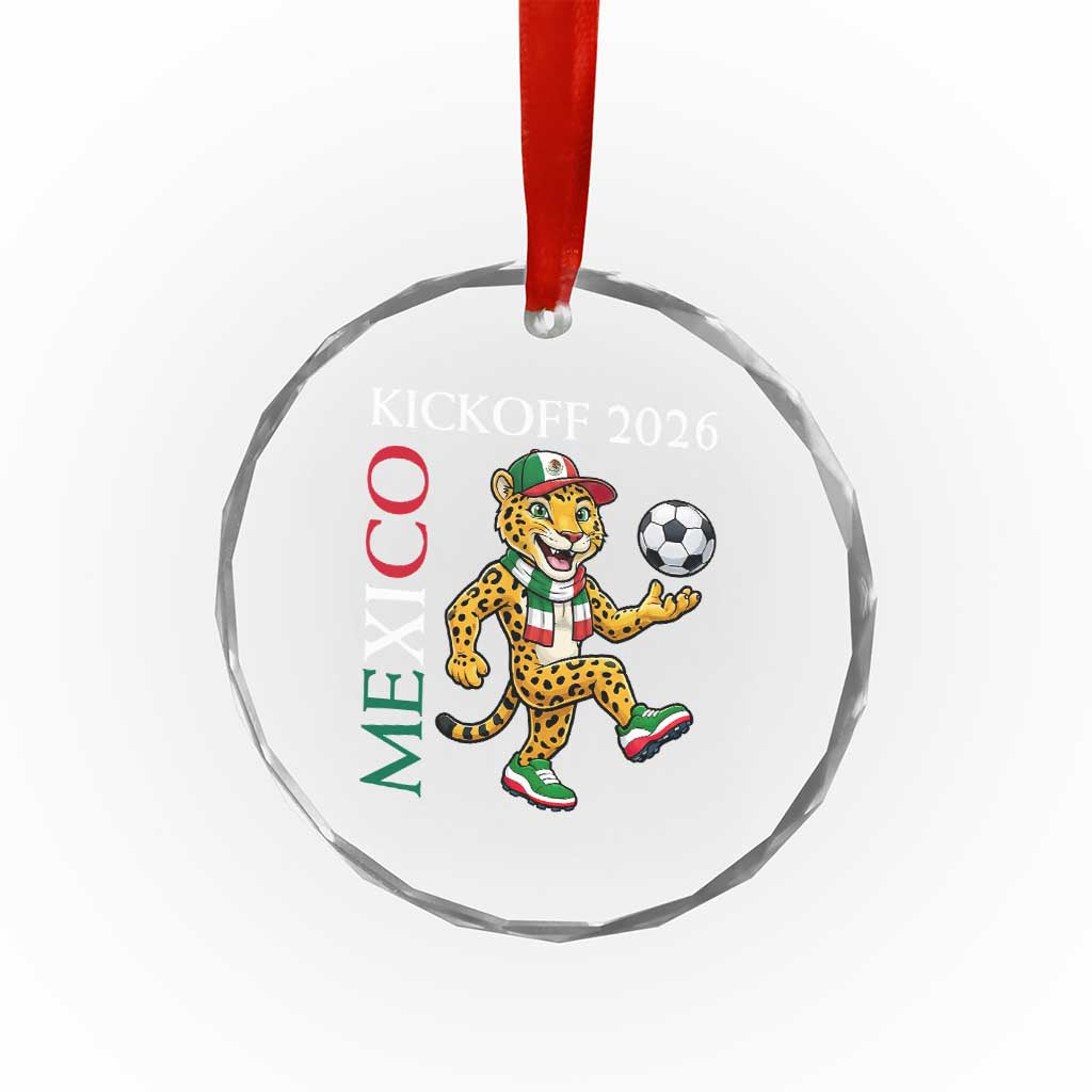 Mexico Soccer Pride Jaguar Kickoff 2026 Crystal Glass Ornament