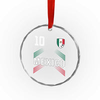 Mexico Soccer Sports Graphic Number 10 Jersey Style Crystal Glass Ornament Proud Mexican Football Fans Game Day Pride