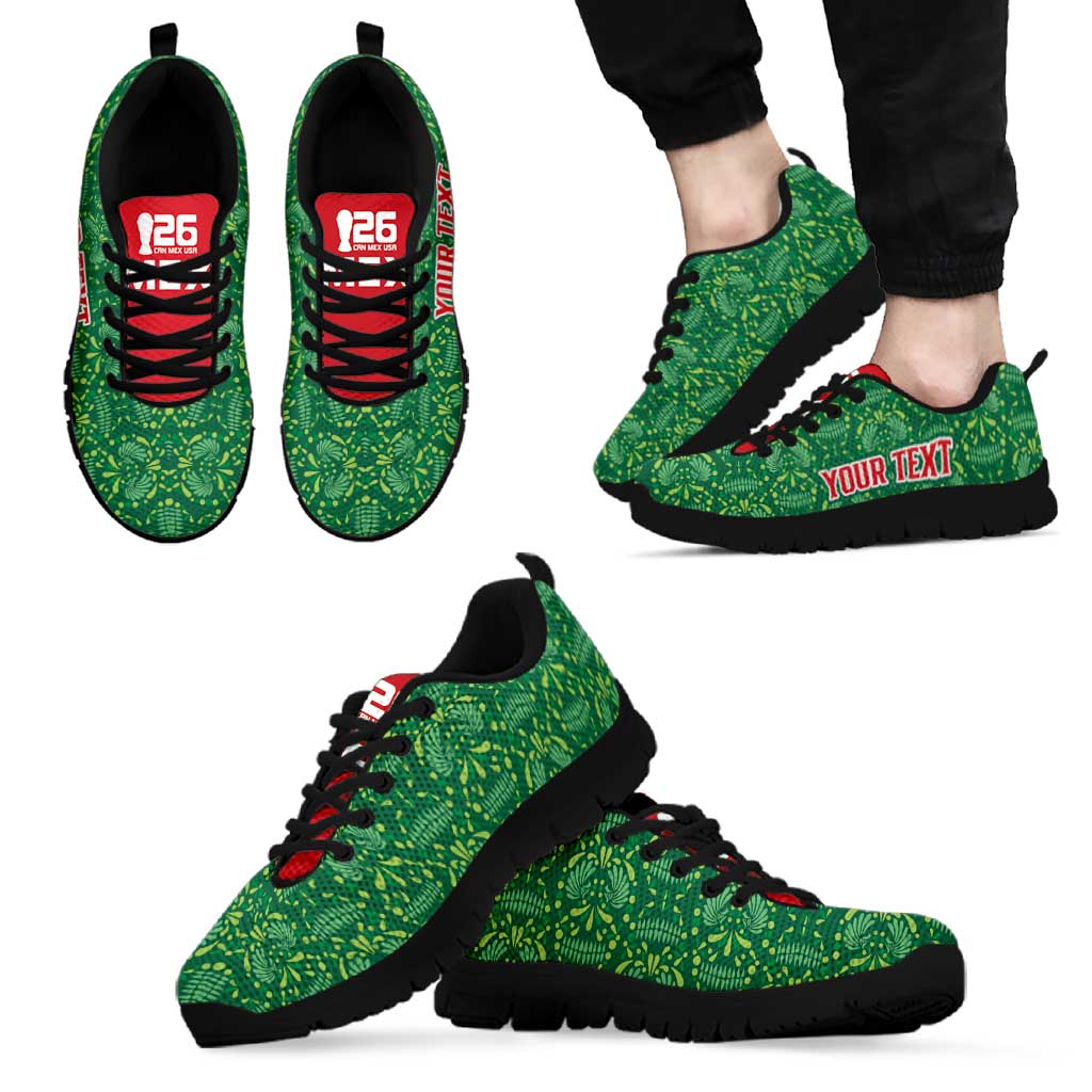 Mexico WC26 Personalized Sneakers Minimalist Aztec Eagle Green Color