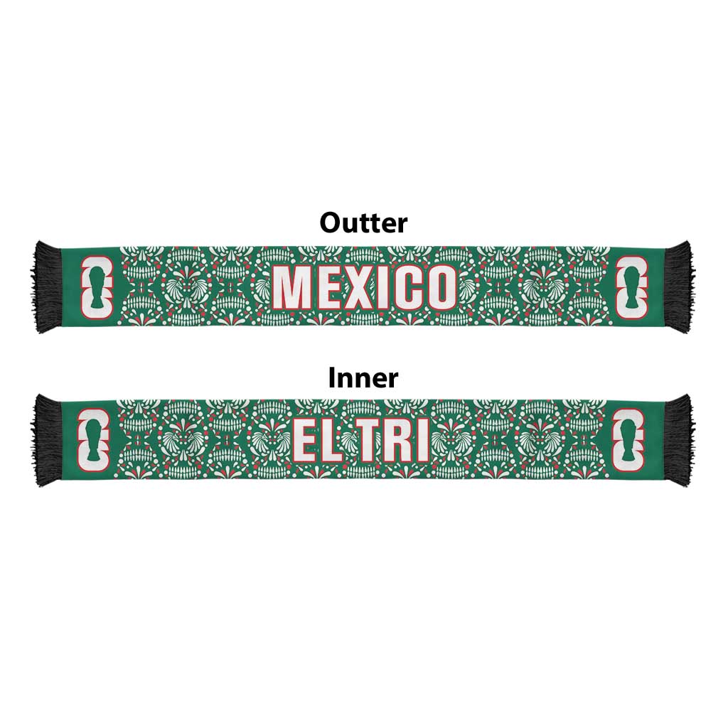 Mexico WC26 Soccer Scarf Minimalist Aztec Eagle El Tricolor