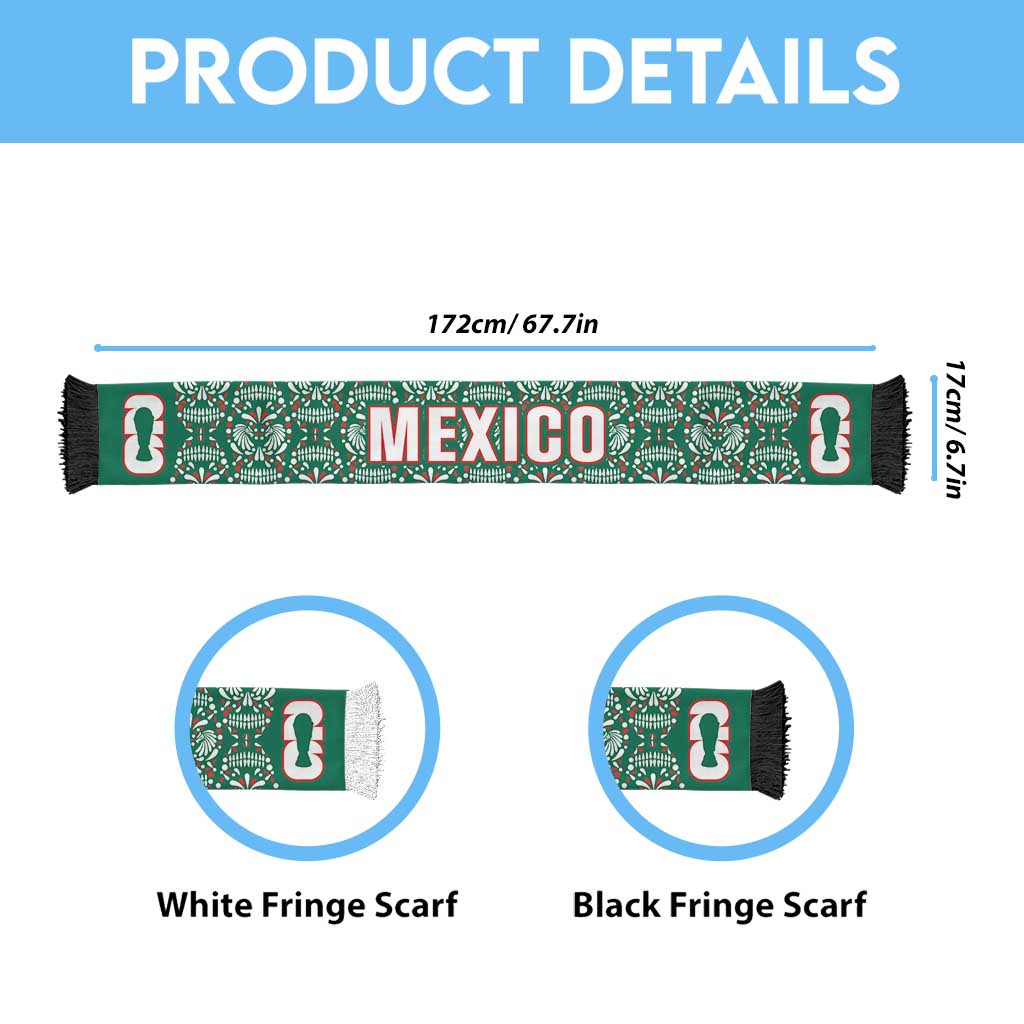 Mexico WC26 Soccer Scarf Minimalist Aztec Eagle El Tricolor