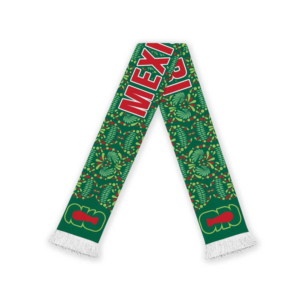 Mexico WC26 Soccer Scarf Minimalist Aztec Eagle Green