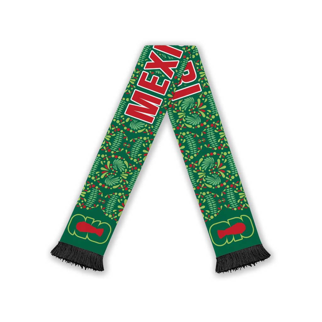 Mexico WC26 Soccer Scarf Minimalist Aztec Eagle Green