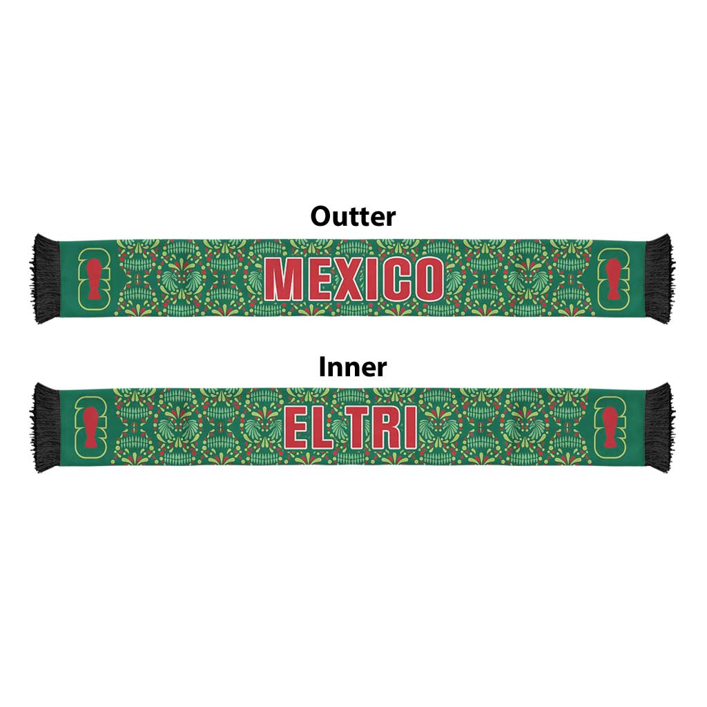 Mexico WC26 Soccer Scarf Minimalist Aztec Eagle Green
