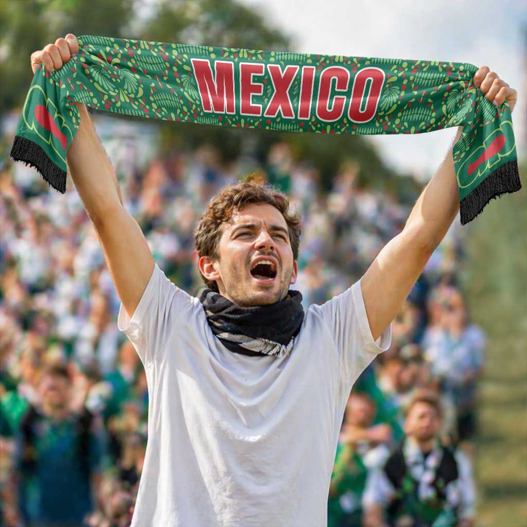 Mexico WC26 Soccer Scarf Minimalist Aztec Eagle Green