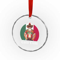 Mexico Xmas Crystal Glass Ornament Cholo Claus Mexican Santa Sombrero Feliz Navidad TS09
