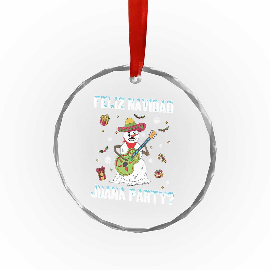 Mexico Xmas Crystal Glass Ornament Feliz Navidad Juana Party Snowman Dancing TS09