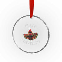 Mexico Xmas Crystal Glass Ornament Feliz Navidad Santa Hat Sombrero TS09