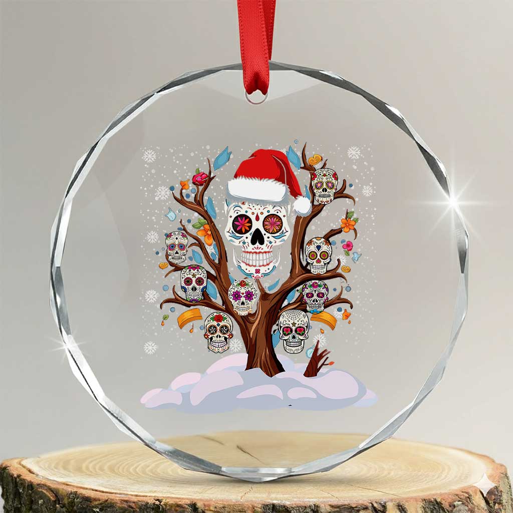 Mexico Xmas Crystal Glass Ornament Sugar Skull On Tree Funny Xmas - Wonder Print Shop