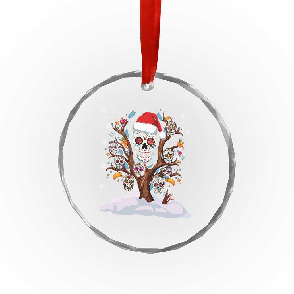 Mexico Xmas Crystal Glass Ornament Sugar Skull On Tree Funny Xmas TS09