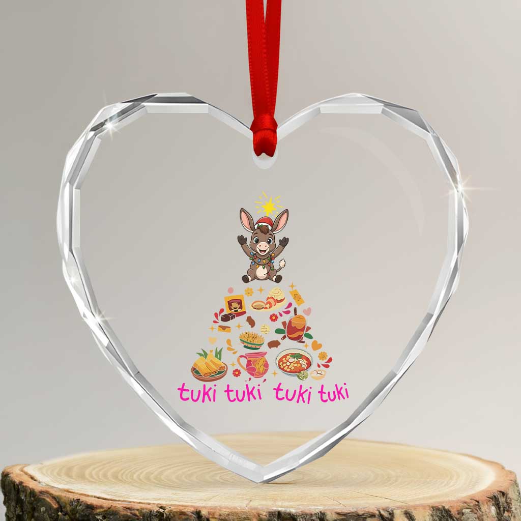 Mi Burrito Sabanero Heart Crystal Glass Ornament Donkey Mexican Christmas - Wonder Print Shop
