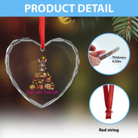 Mi Burrito Sabanero Heart Crystal Glass Ornament Donkey Mexican Christmas - Wonder Print Shop