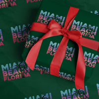 Miami Beach Florida Proud Wrapping Paper Roll Floridian Retro Palms Trees