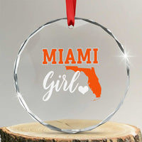 Miami Girl Pride Crystal Glass Ornament Florida State Map Local Love