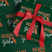 Miami Girl Pride Wrapping Paper Roll Florida State Map Local Love